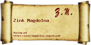 Zink Magdolna névjegykártya